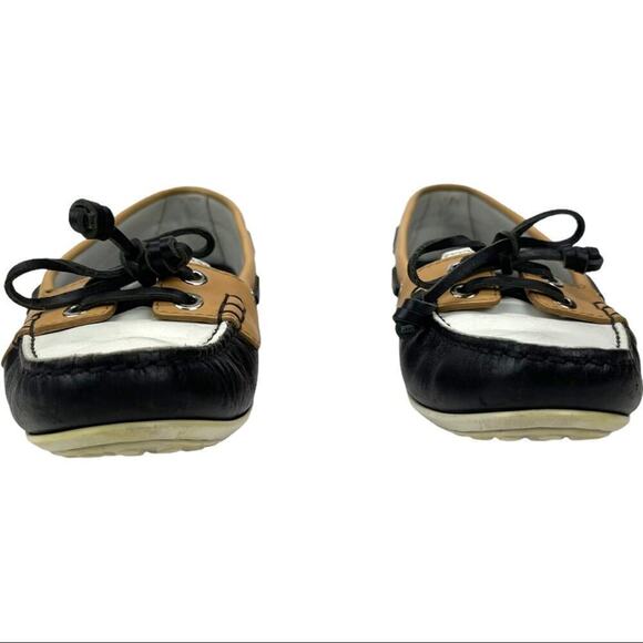 TOD'S Color block Leather Lace & Bow Driving Shoes Topsiders Moccasins Size 36 - Picture 7 of 16